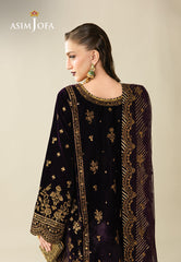 Makhmal By Asim Jofa Unstitched 3 Piece Emb Velvet Suit-AJULM-02