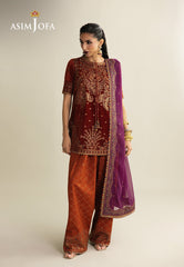 Makhmal By Asim Jofa Unstitched 3 Piece Emb Velvet Suit-AJULM-08