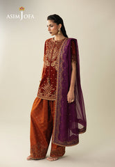 Makhmal By Asim Jofa Unstitched 3 Piece Emb Velvet Suit-AJULM-08