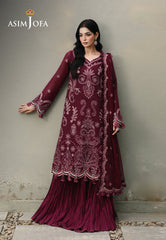 Asim Jofa Unstitched 3 Piece Formals Chikankari Suit-AJULC-10