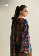 Makhmal By Asim Jofa Unstitched 4 Piece Emb Velvet Suit-AJULM-04