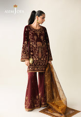 Makhmal By Asim Jofa Unstitched 3 Piece Emb Velvet Collection'2025-AJULM-07