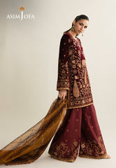 Makhmal By Asim Jofa Unstitched 3 Piece Emb Velvet Suit-AJULM-07