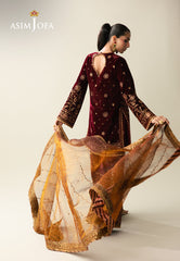 Makhmal By Asim Jofa Unstitched 3 Piece Emb Velvet Suit-AJULM-07