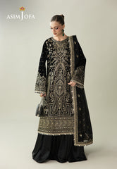 Makhmal By Asim Jofa Unstitched 3 Piece Emb Velvet Suit-AJULM-01