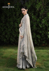 Asim Jofa Unstitched 3 Piece Formals Chikankari Suit-AJULC-08