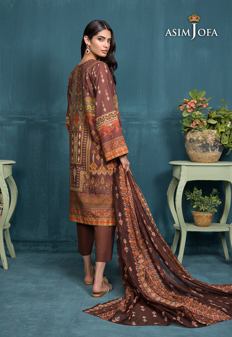 Asim Jofa Gul Rung Pret Collection Ajgr-18 Printed Swiss Lawn 3 Pcs