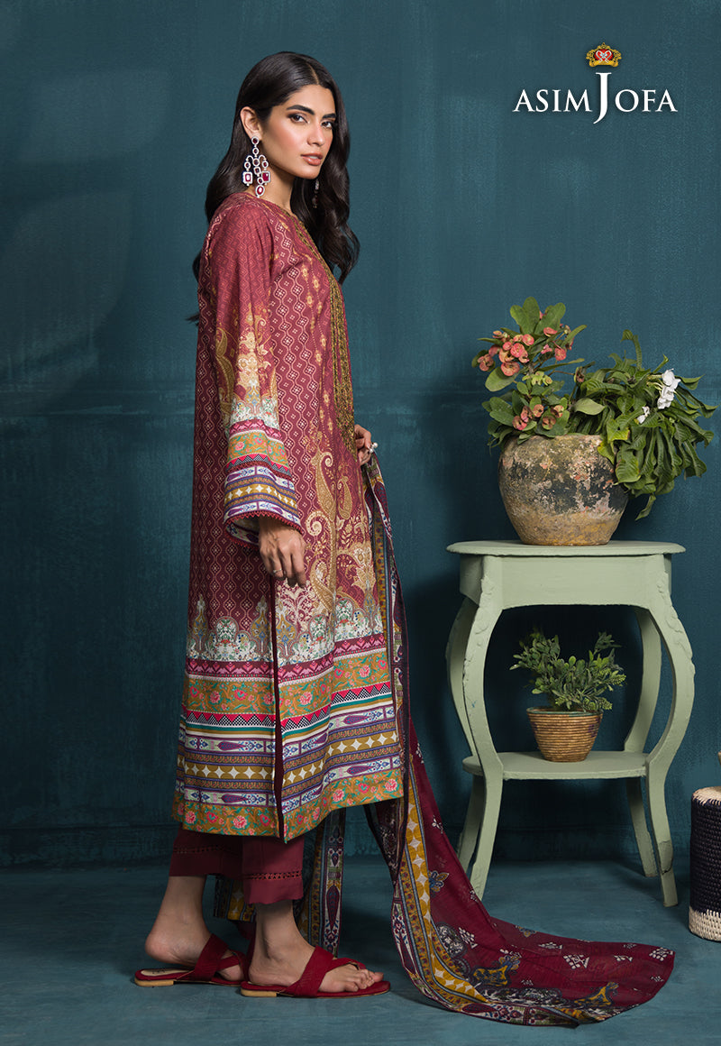 Asim Jofa Gul Rung Pret Collection Ajgr-19 Embroidered Swiss Lawn 3 Pcs