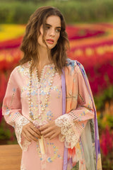 The Secret Garden Hemline By Mushq Unstitched 3 Piece Summer Suit-06-A-Butterfly Kisses