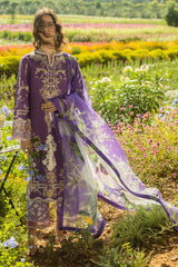 The Secret Garden Hemline By Mushq Unstitched 3 Piece Summer Suit-06-B-Celestial Bloom