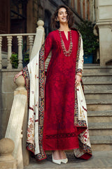 Broadway By Mushq Unstitched 3 Piece Winter Suit-MWI-06-Flying Kiss