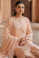 Ayla By Soghat Unsitched 3 Piece Chikankari Lawn Suit-06-Peach