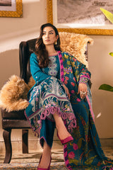 Symphony By Mushq Unstitched 3 Piece Emb Karandi Suit-06-Spiced Maple