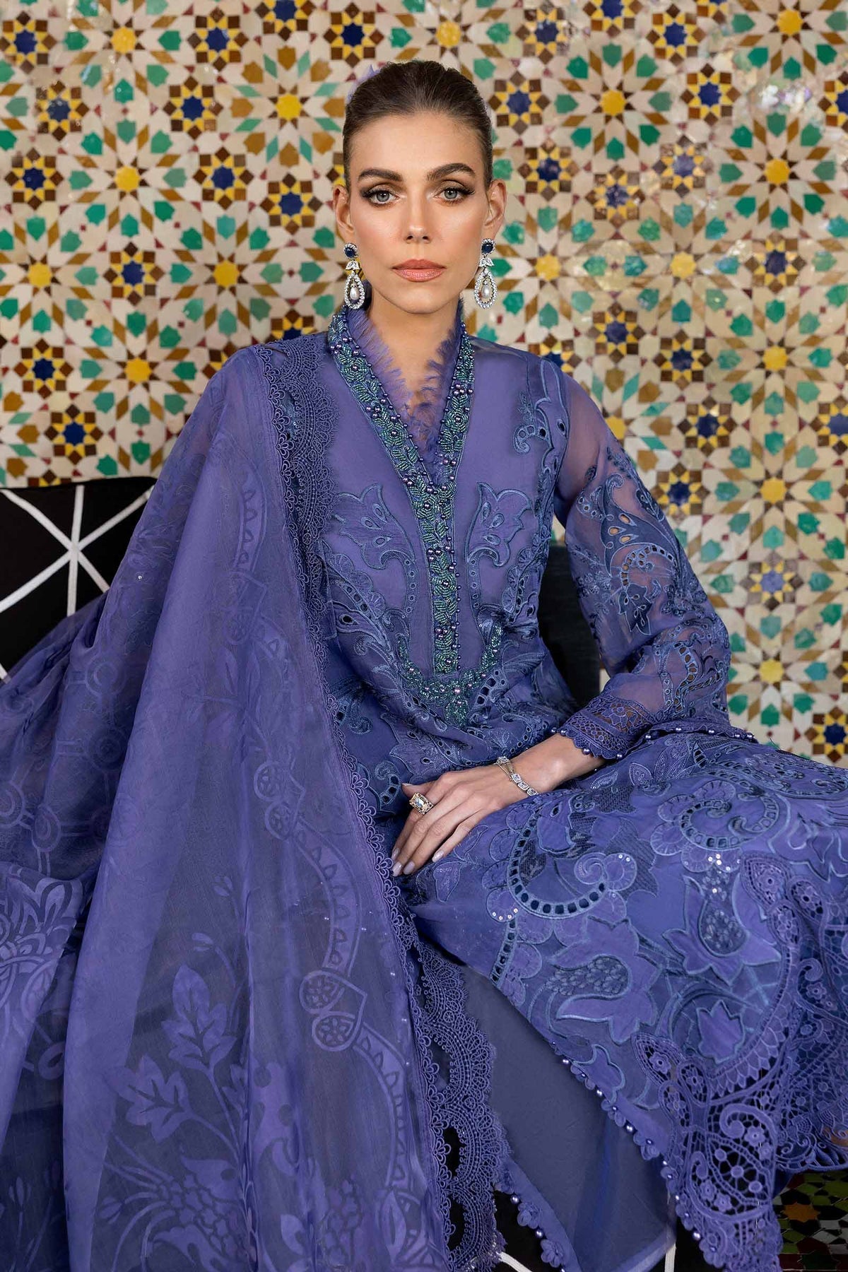 Voyage A'Luxe By Maria B Unstitched 3 Piece Lawn Collection'2025-ML-2506-B