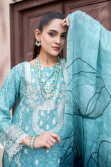 Dressline L Umer Textile New Stitched Fancy Emb Chikankari Lawn Fancy Printed Dupatta Collection