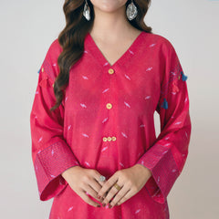 Ahlam By Safa Textile Fuchisa-Pink Co Ord Set