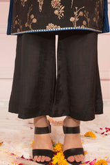 Soughaat Separates By Zaaviay Stitched Black Raw Silk Culottes