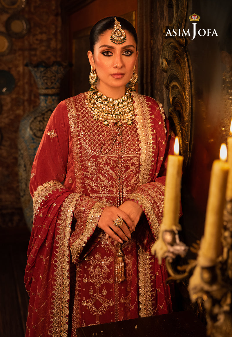 Asim Jofa Designers Limited Edition Ajmmd-10-Xs Embroidered Velvet 3 Pcs