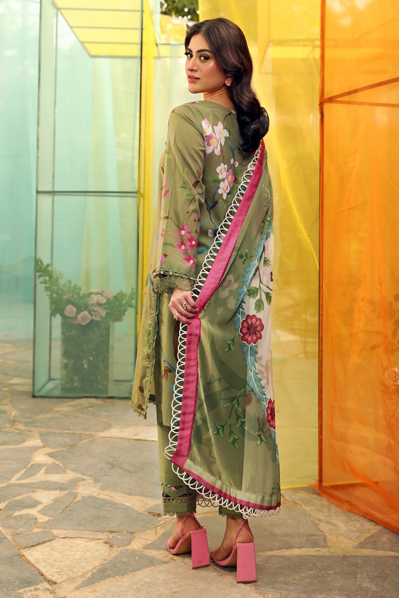 M.Basics By Maria B Unstitched 3 Piece Lawn Vol-01 Collection-07-A