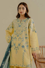COCO By Zara Shah Jahan Unstitched 3 Piece Lawn Drop 2 Suit-07-B-Velin