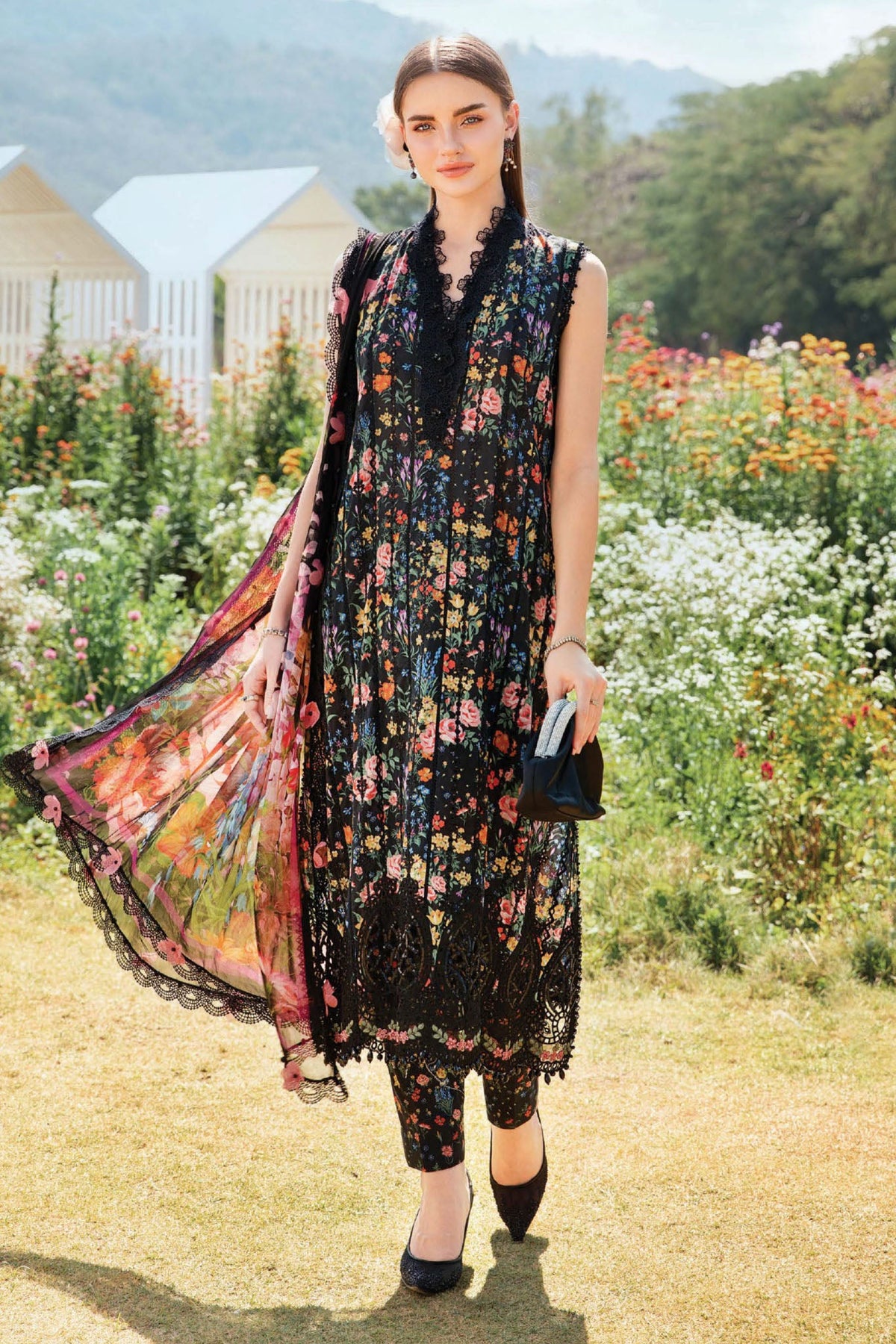 M.Prints By Maria B Unstitched 3 Piece Spring Summer Collection'2025-07-B
