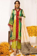 Zarki's by Riaz Arts Unstitched 3 Piece Printed Kundan Sateen Suit-KS-07