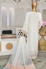 Cortesia by Hz Unstitched 3 Piece Luxury Chiffon Suit-07-Shinny Dust