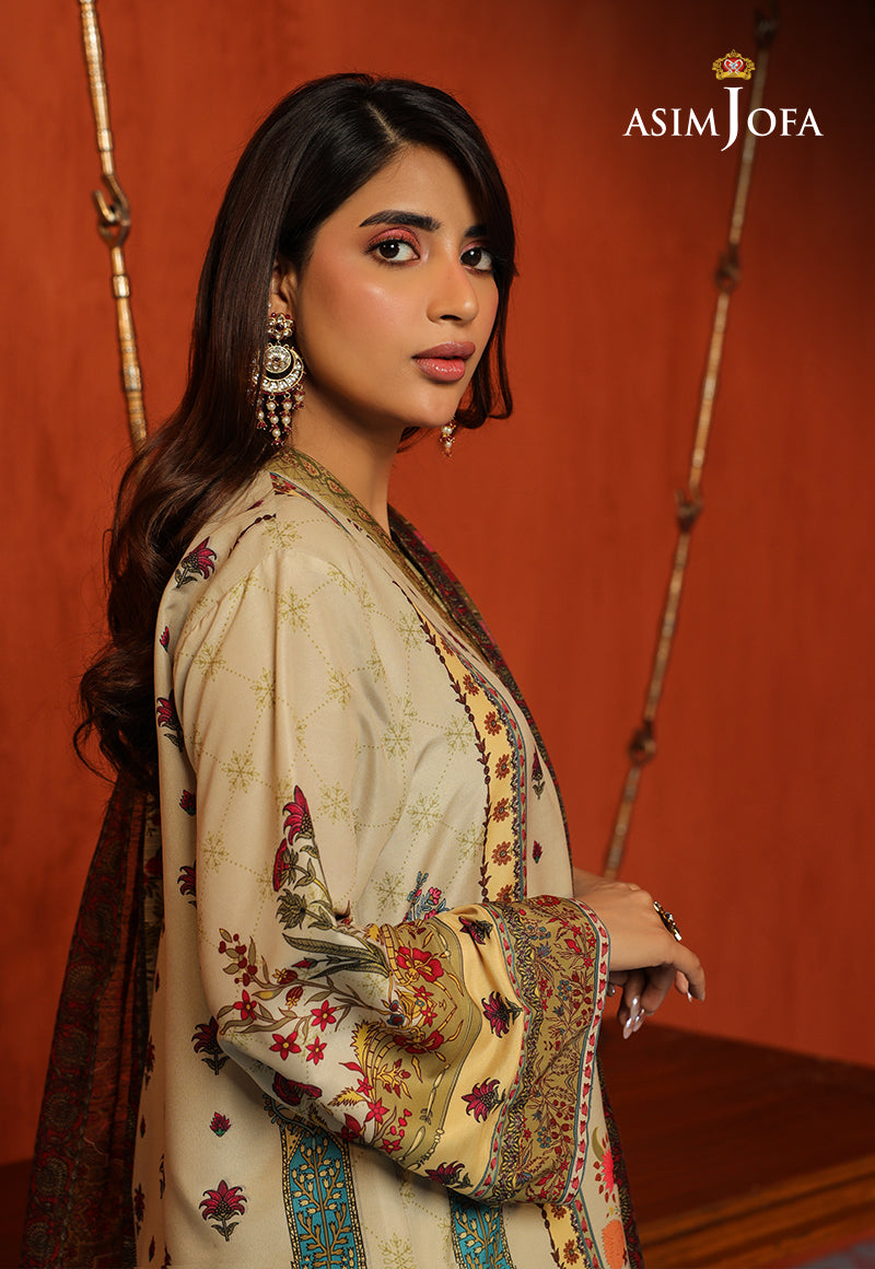 Asim Jofa Tara Sitara Ajtm-16 - 3 Pcs Embroidered Swiss Lawn 3 Pcs