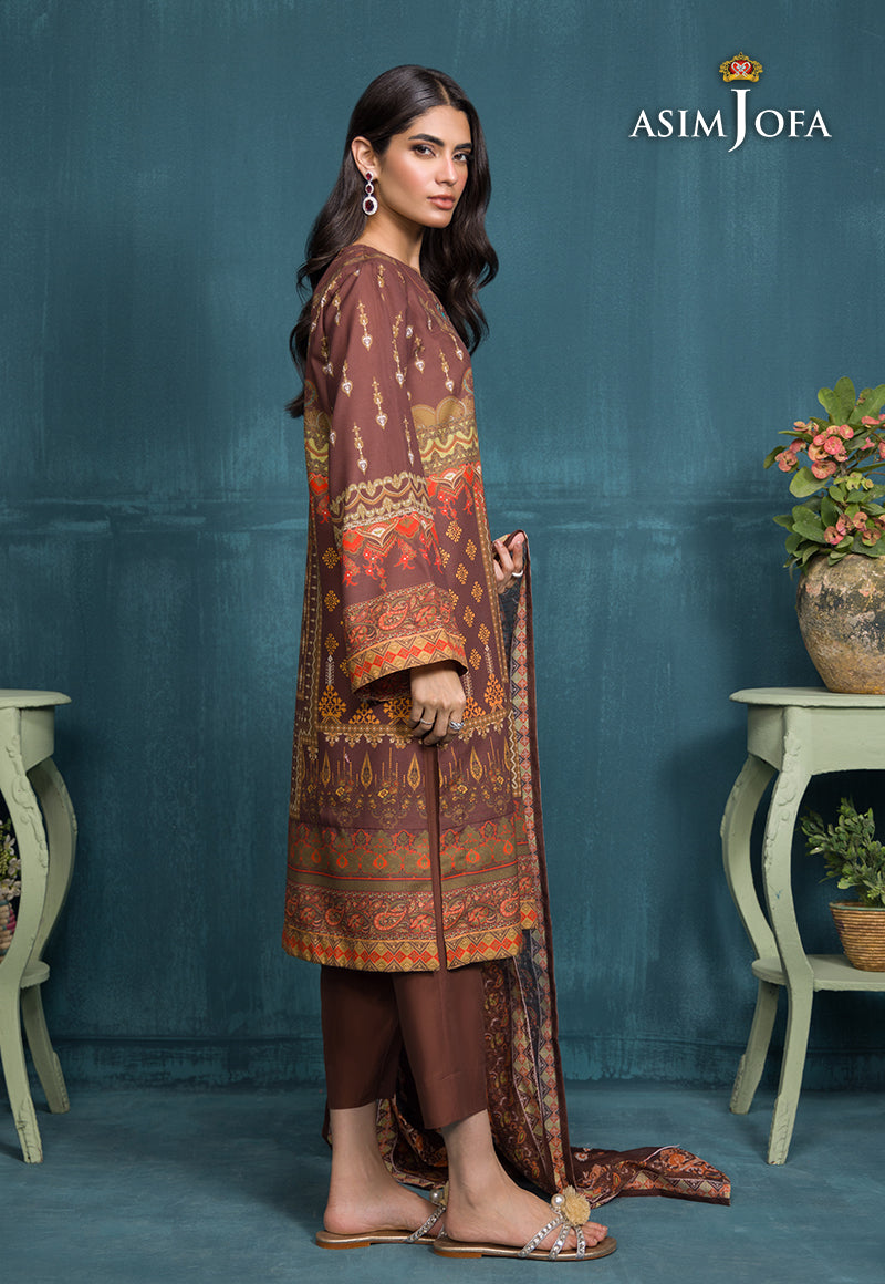 Asim Jofa Gul Rung Pret Collection Ajgr-18 Printed Swiss Lawn 3 Pcs