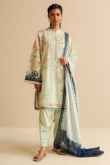CoCo Prints By Zara Shah Jahan Unstitched 3 Piece Lawn Drop Two Suit-08-A-Vara
