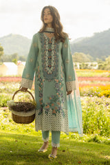 The Secret Garden Hemline By Mushq Unstitched 3 Piece Summer Suit-08-B-Whimsical Wisteria