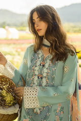 The Secret Garden Hemline By Mushq Unstitched 3 Piece Summer Suit-08-B-Whimsical Wisteria