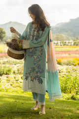 The Secret Garden Hemline By Mushq Unstitched 3 Piece Summer Suit-08-B-Whimsical Wisteria