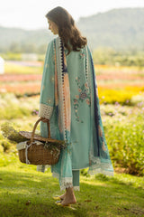 The Secret Garden Hemline By Mushq Unstitched 3 Piece Summer Suit-08-B-Whimsical Wisteria