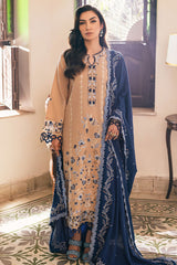 Symphony By Mushq Unstitched 3 Piece Emb Karandi Suit-08-Saffron Kiss