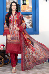 Mashaal by Riaz Arts Unstitched 3 Piece Digital Emb Khaddar Suit-MD-08