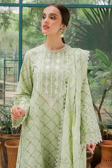 Seher By Cross Stitch Unstitched 3 Piece Cambric Collection'2022-08-Pistacia Pearl