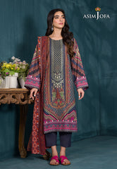 Asim Jofa Gul Rung Pret Collection Ajgr-12 Printed Swiss Lawn 3 Pcs
