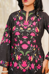 Hazel By Aizal Stitched Co Ords Slub Linen Winter Vol-02 Collection'2025-AHZL-08-Black