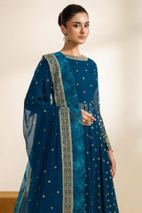 Meraki By Zarif Unstitched 3 Piece Luxury Formals Chiffon Edit Suit-ZR-MEK-08-ZENIA
