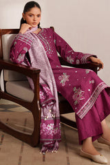 Meline By Farasha Unstitched 3 Piece Premium Viscose Collection'2025-08-Berry Blush