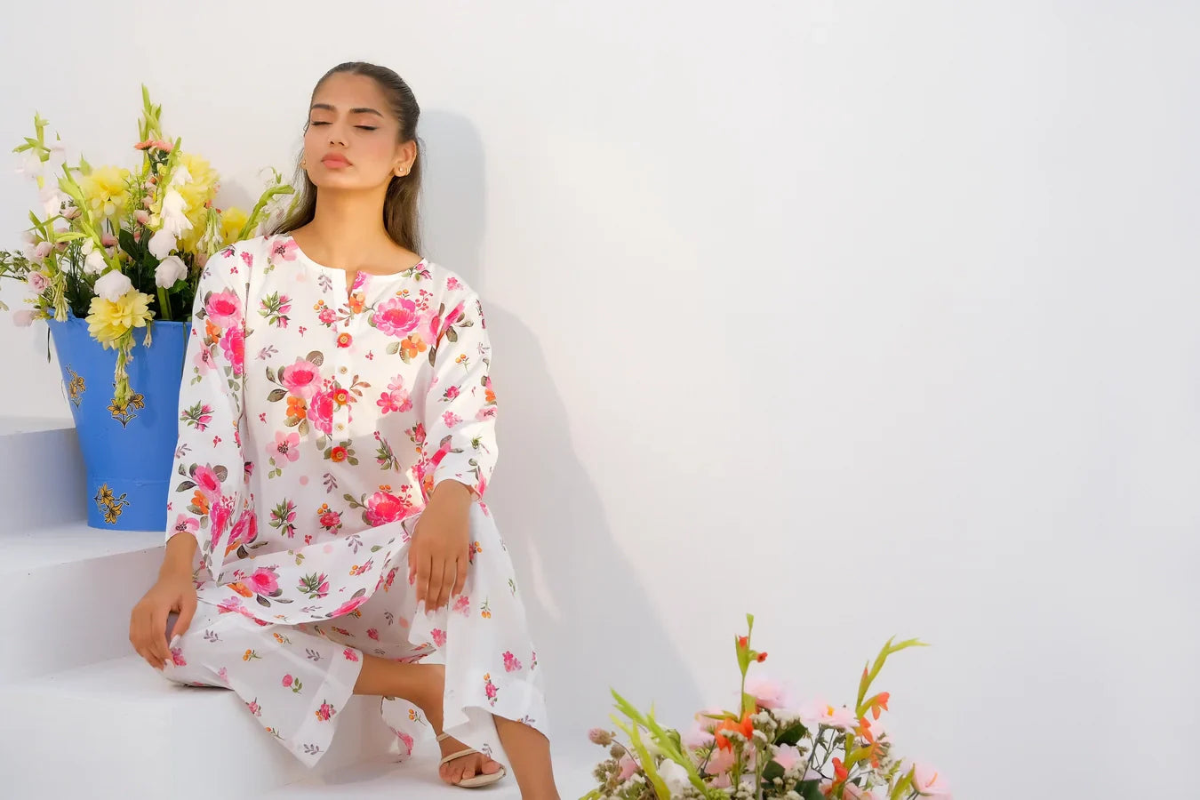 Dhaga Stitched 2 Piece Lawn Collection'2025-Matching separate 008