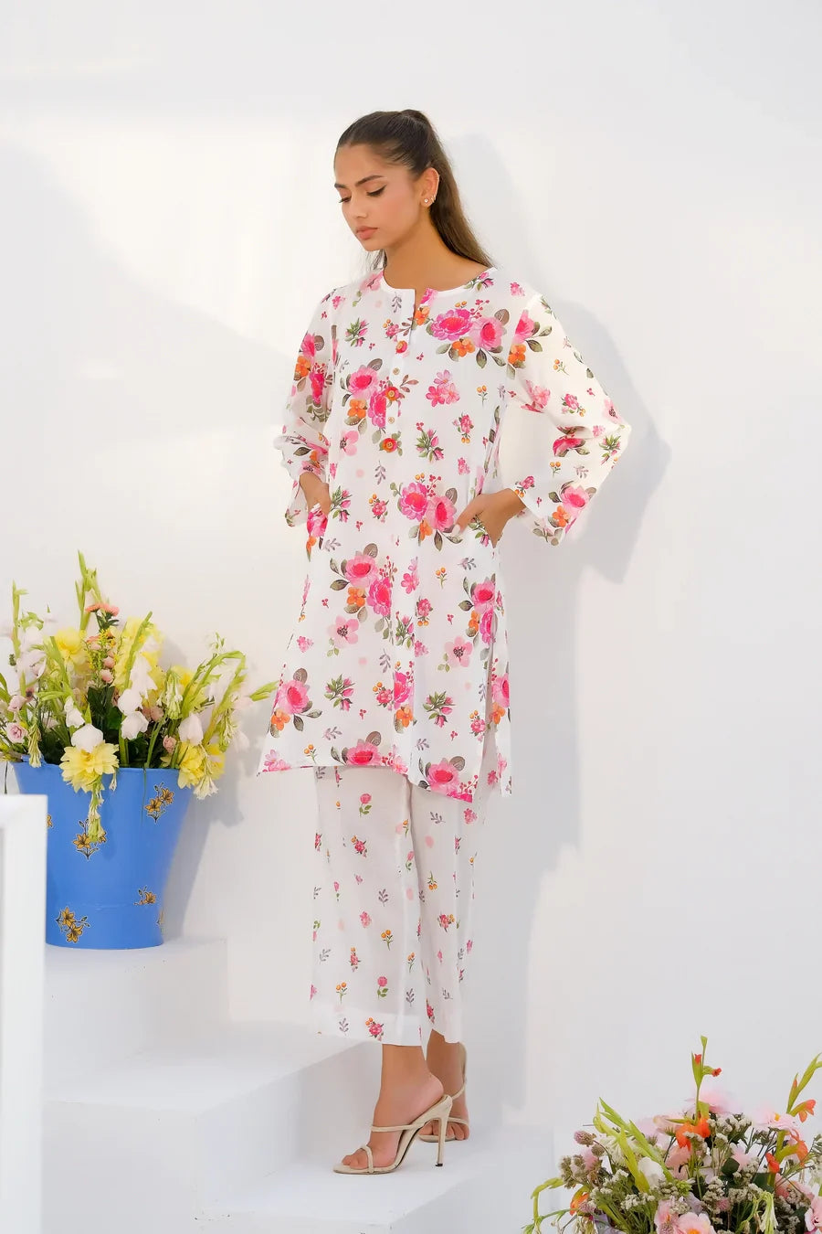 Dhaga Stitched 2 Piece Lawn Collection'2025-Matching separate 008