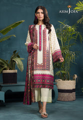Asim Jofa Gul Rung Pret Collection Ajgr-13 Printed Swiss Lawn 3 Pcs