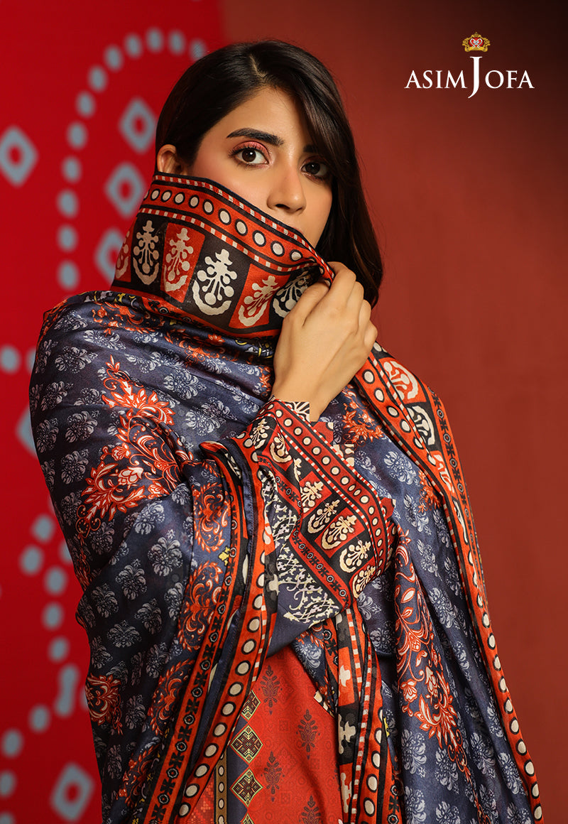 Asim Jofa Tara Sitara Ajtm-10 - 2 Pcs Printed Georgette Silk 2 Pcs