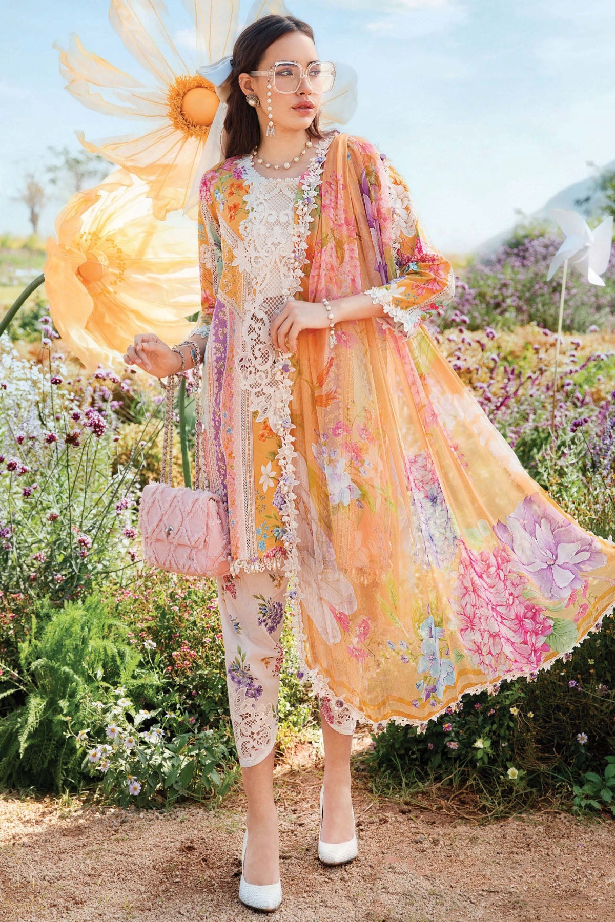 M.Prints By Maria B Unstitched 3 Piece Spring Summer Collection'2025-09-A