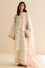 CoCo Prints By Zara Shah Jahan Unstitched 3 Piece Lawn Drop Two Suit-09-B-Kaia