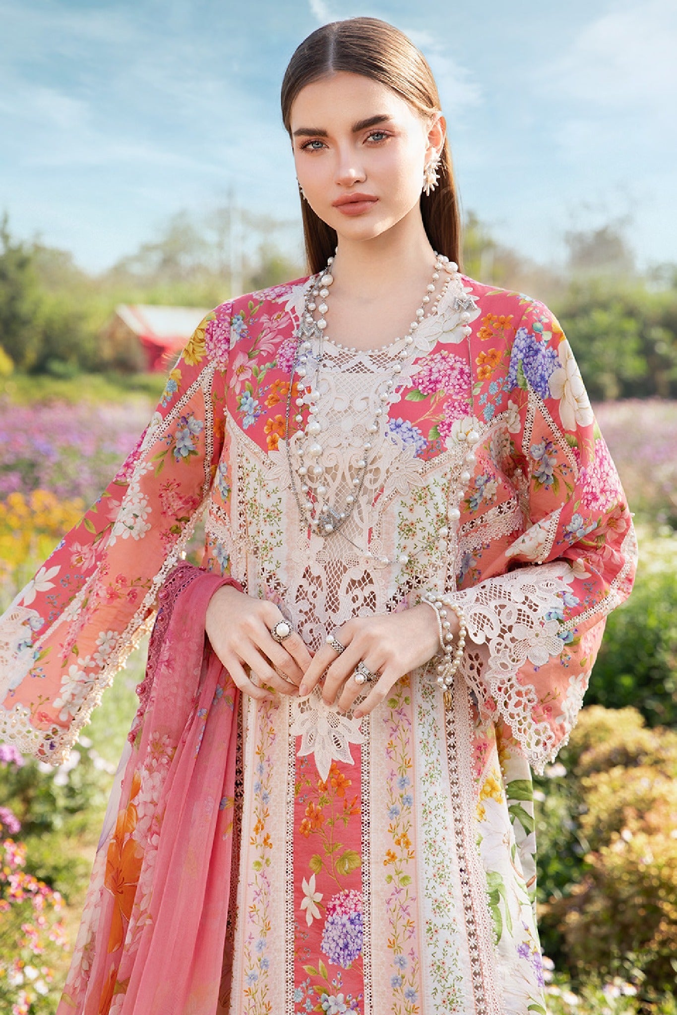 M.Prints By Maria B Unstitched 3 Piece Spring Summer Collection'2025-09-B