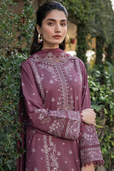 Bahar By Farasha Unstitched 3 Piece Emb Lawn Edit-II Collection-09-Dusty Rose