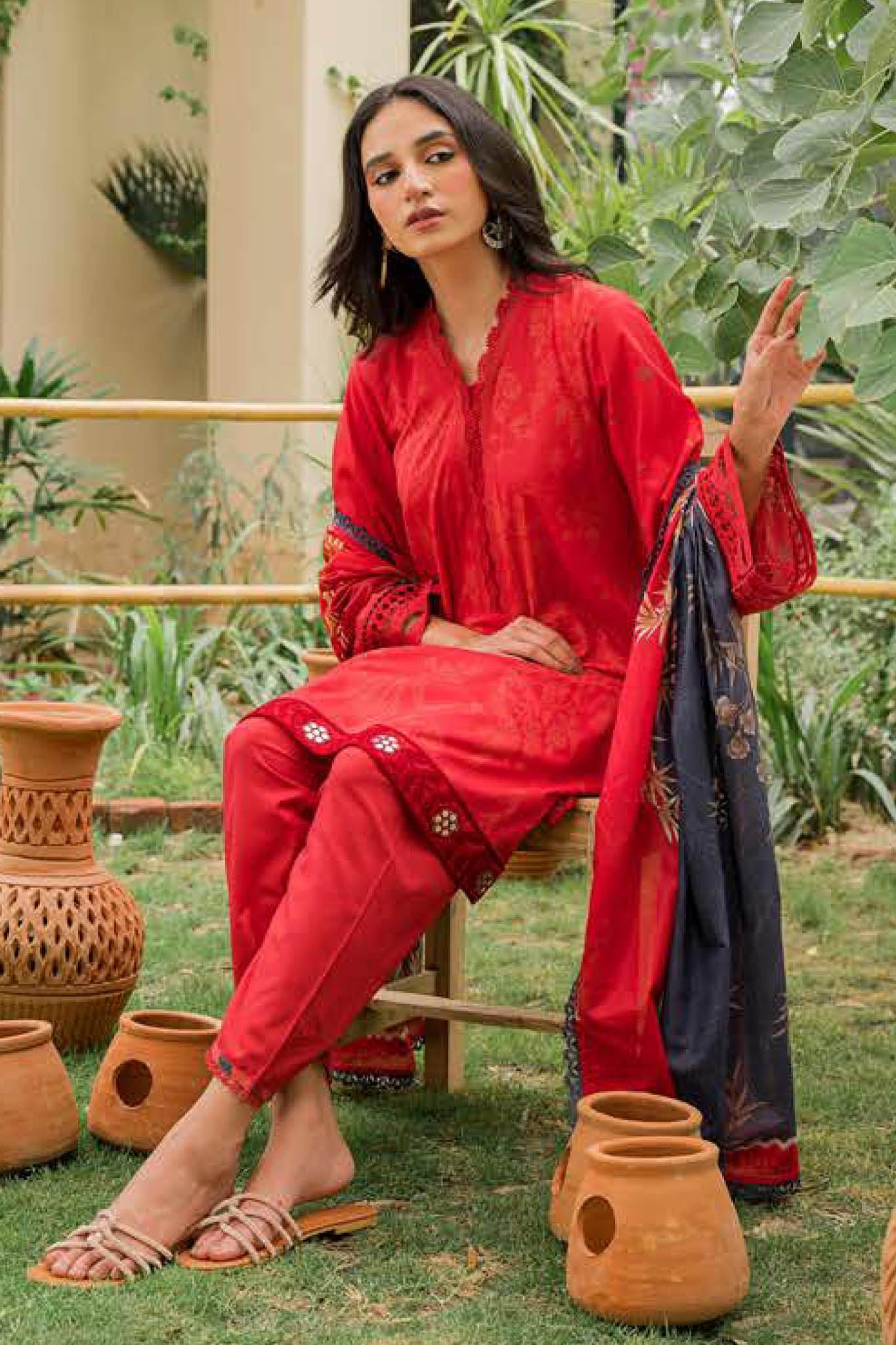 Seher By Cross Stitch Unstitched 3 Piece Cambric Collection'2022-09-Safron Glow